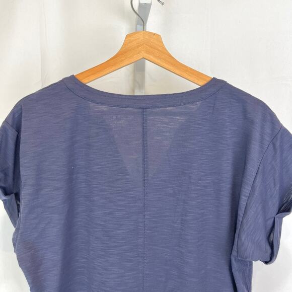 L.L. BEAN Streamside Tee Short Sleeve V Neck Top Slub Knit Blue Gray Size M - Picture 6 of 8